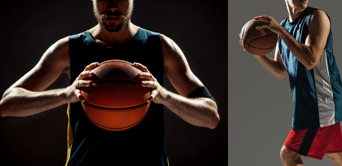 a man with basketball