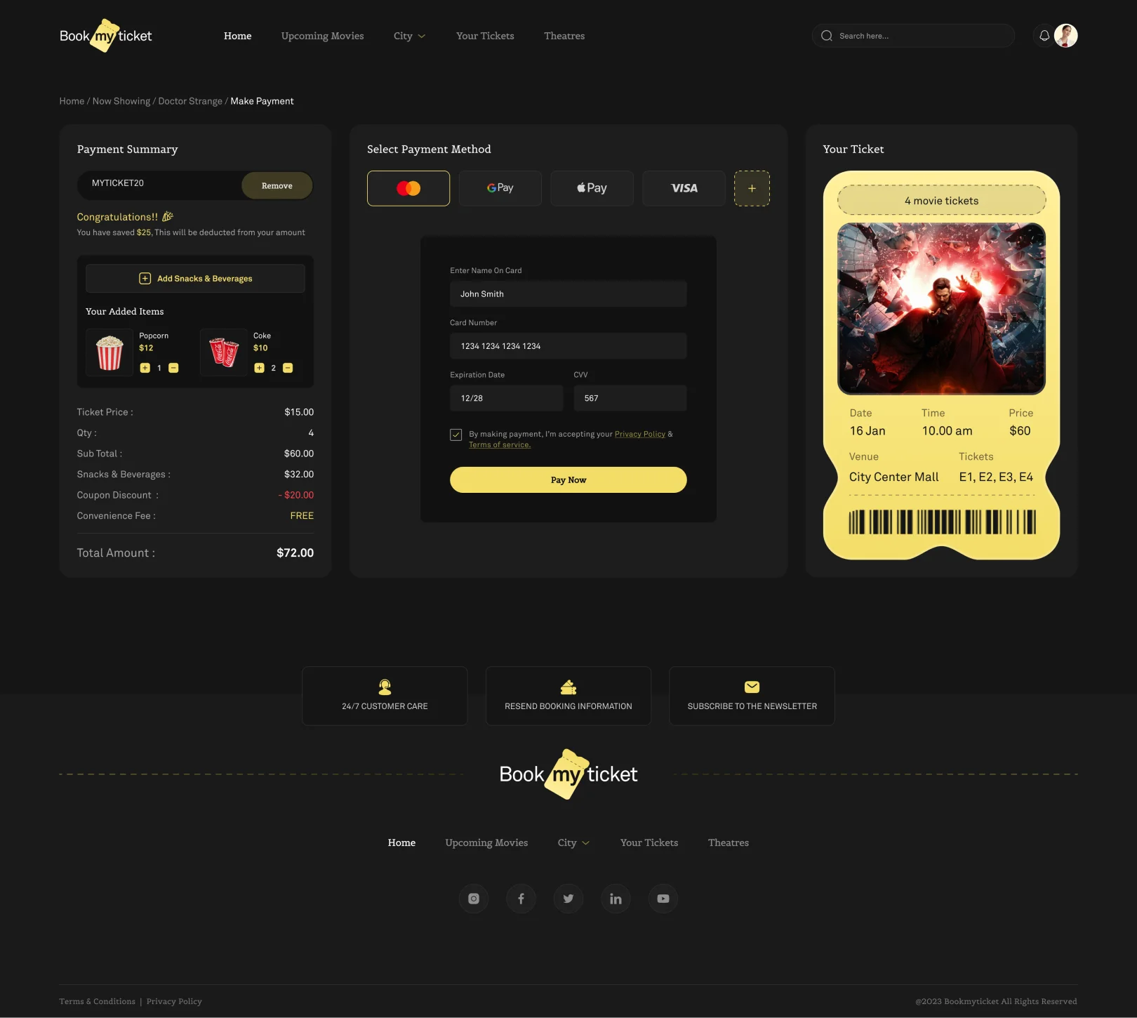 payment process screen